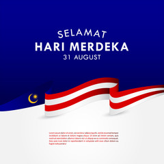 Selamat Hari Merdeka Malaysia Vector Design For Banner Print and Greeting Background. Malaysia Independence Day