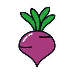radish vegetable icon, line and fill style