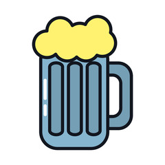 beer mug icon, line and fill style