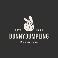 rabbit bunny dumping hipster vintage logo vector icon illustration