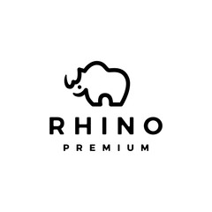 rhino logo vector icon illustration