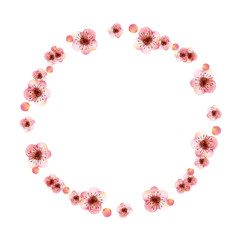 水彩の梅の花フレーム