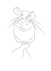mouse vector illustration, line drawing, vector
