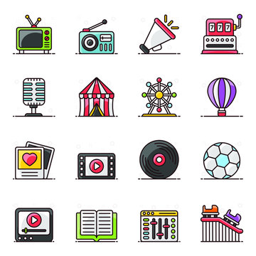 
Party and Entertainment Flat Icons 
