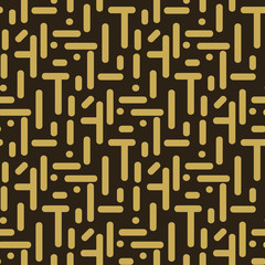 Abstract seamless pattern gold ornament on black background. Perfect for your design: fabric, wallpaper, background image, wrapping paper