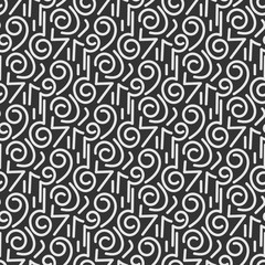 Abstract seamless pattern. Monochrome Black and white ornament. Perfect for your design: fabric, wallpaper, background image, wrapping paper