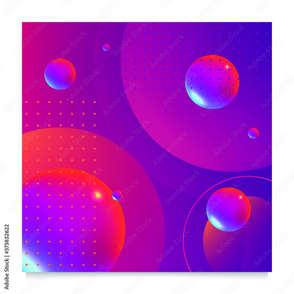 Poster realistic abstract 3d poster with fluid shapes on colorful background . isolated vector elements