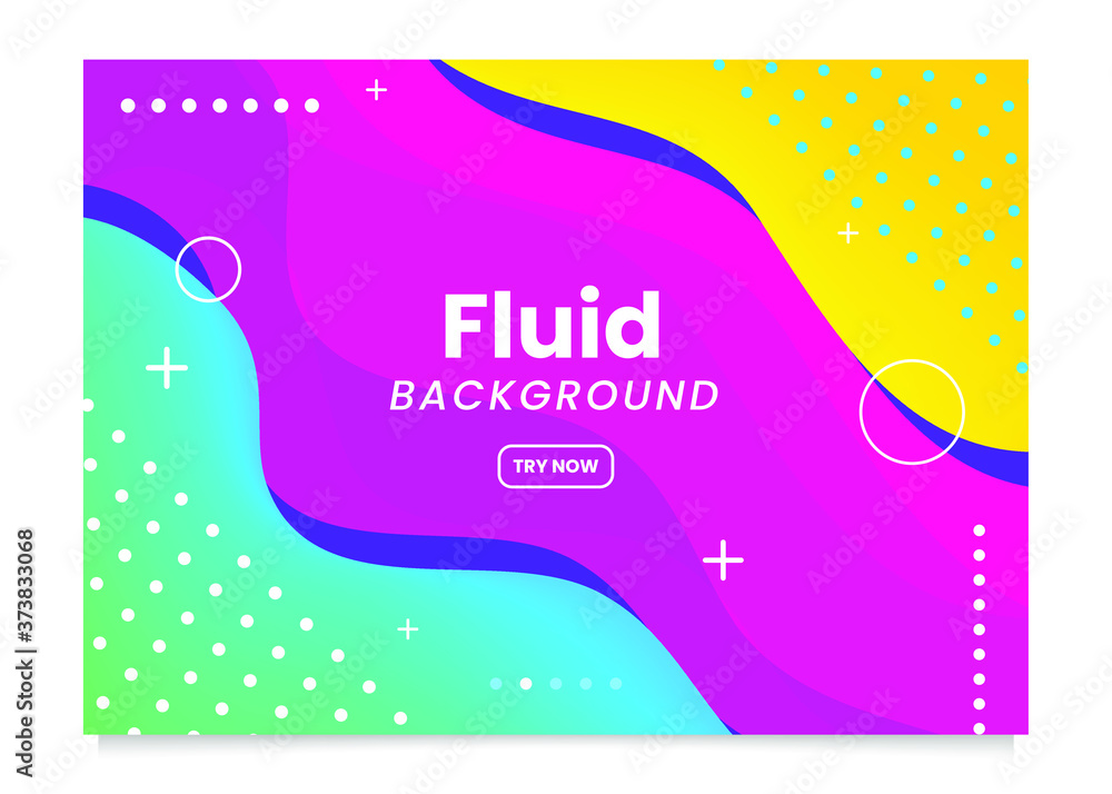 Poster realistic abstract 3d poster with fluid shapes on colorful background . isolated vector elements