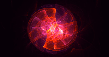 3D rendering abstract multicolor fractal light background