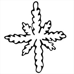 hand drawn snowflake cute winter doodle coloring book doodle style vector element