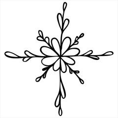 hand drawn snowflake cute winter doodle coloring book doodle style vector element