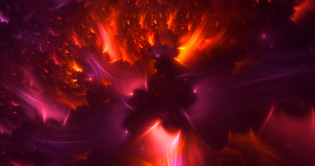 3D rendering abstract multicolor fractal light background