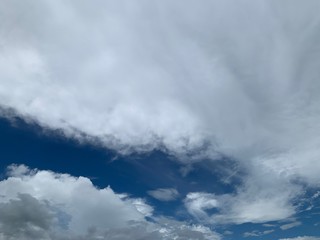 Fototapeta na wymiar cumulonimbus and cirrus cloud on blue sky background ep18