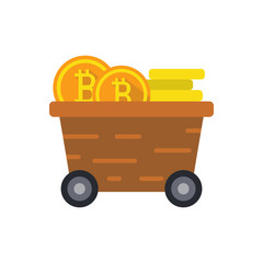 Bitcoin mining cart icon