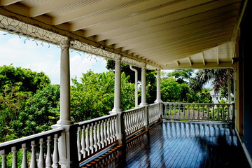 Colonial style porch in tropics