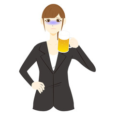 お酒に酔う　女性