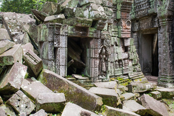 Ta Prohm Temple at Angkor Wat, A temple complex in Cambodia and the largest religious monument in the world