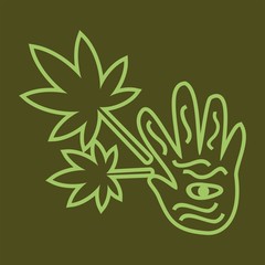 Marijuana mystical concept vector illustration