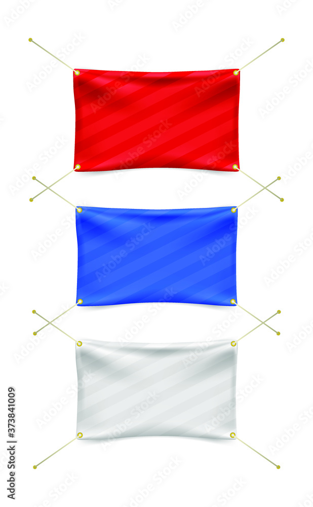 Poster realistic 3d banner with folds on white background . isolated vector elements