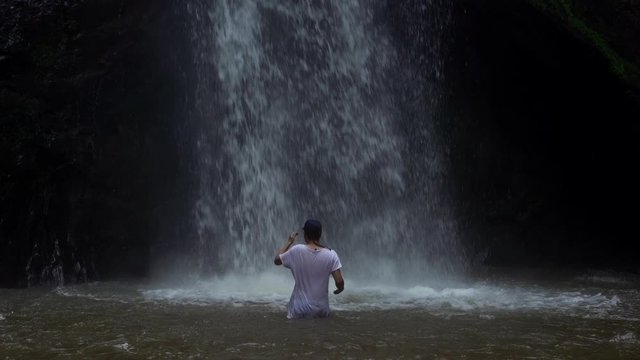 Waterfall in nature travel mok fah waterfall