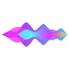 
Flat vector of sound signals, music sound concept design 
