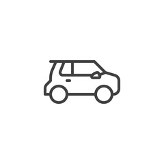 Modern electric car line icon. linear style sign for mobile concept and web design. suv car outline vector icon. Symbol, logo illustration. Vector graphics