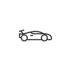 Sports car line icon. linear style sign for mobile concept and web design. Super car outline vector icon. Symbol, logo illustration. Vector graphics