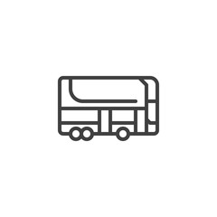 Double decker bus line icon. linear style sign for mobile concept and web design. City transport bus outline vector icon. Symbol, logo illustration. Vector graphics