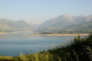 lake and mountains
