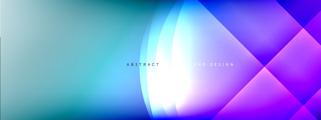 Vector abstract background - circle and cross on fluid gradient with shadows and light effects. Techno or business shiny design templates for text