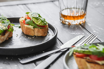the morning Breakfast sandwich with avocado.