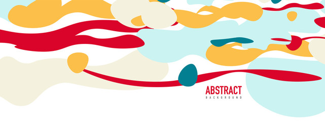 Trendy liquid style shapes abstract design, dynamic vector background for placards, brochures, posters, web landing pages, covers or banners