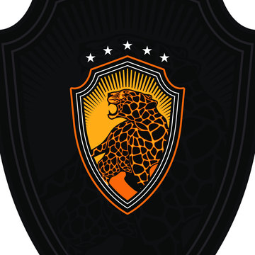 Vintage Premium Leopard Sport Badge Vector Illustration