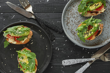 the morning Breakfast sandwich with avocado.