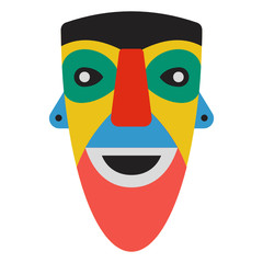 Fototapeta premium A flat vector design of africal tribal mask, face mask 