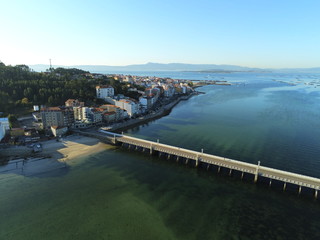 Fototapeta na wymiar La Toja. Beautiful Island of Coruna. Galicia,Spain. Aerial Drone Photo