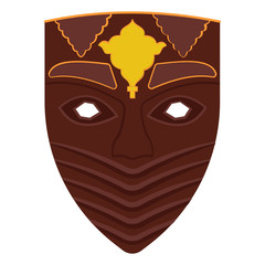 
Trendy flat design of african tribal mask 
