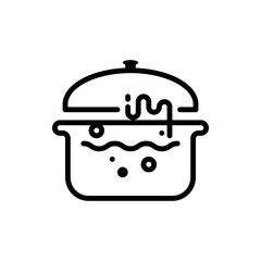 Pot outline icons. Vector illustration. Editable stroke. Isolated icon suitable for web, infographics, interface and apps.