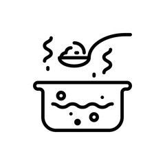 Pot outline icons. Vector illustration. Editable stroke. Isolated icon suitable for web, infographics, interface and apps.