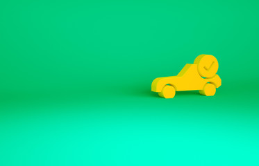 Orange Auto service check automotive icon isolated on green background. Car service. Minimalism concept. 3d illustration 3D render.