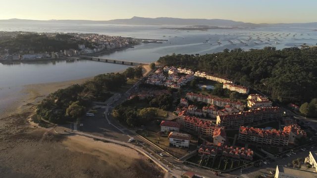 La Toja. Beautiful Island of Coruna. Galicia,Spain. Aerial Drone  Footage