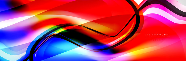 Vector abstract background, flowing liquid style bubble with metallic, color quicksilver chrome texture and color glow effects