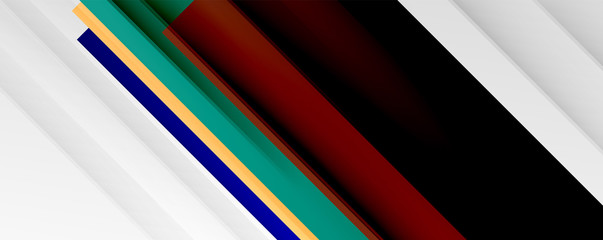 Fototapeta premium Geometric abstract backgrounds with shadow lines, modern forms, rectangles, squares and fluid gradients. Bright colorful stripes cool backdrops
