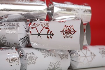 Silver christmas crackers