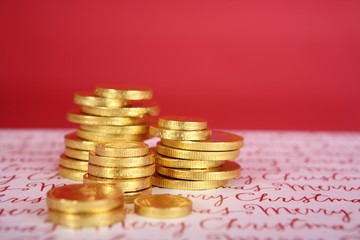 Chocolate Hanukah gelt, gold coins