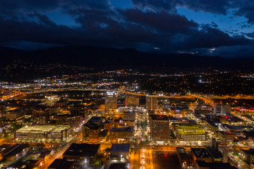 Fototapeta na wymiar Aerial View of Colorado Springs at Dusk