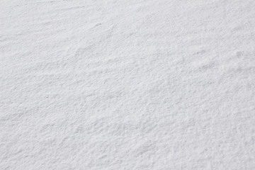 Texture of fresh snow covering the ground in winter .