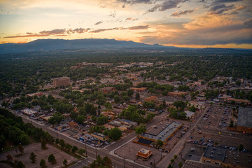 Aerial View of Colorado Springs at Dusk