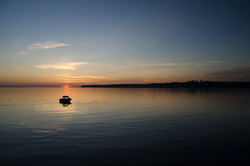 Motorboat parked near fishing pier in Blaine