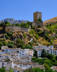 Castle and white houses of a beautiful village in Cazorla, Jaén